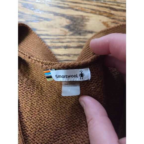 Smartwool Women's Cozy Lodge Boyfriend Cardigan in brown sz Large - Picture 2 of 3